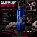 Double D Cups 22 oz water bottle sipper in candy apple blue with black carry-handle sipper cap