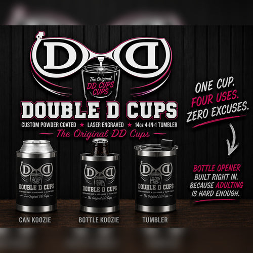 Double D Cups 14 oz 4-in-1 Koozie promotional image
